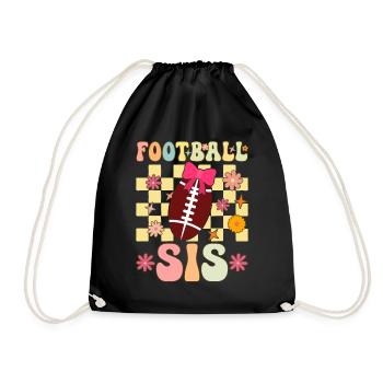 Soccer Sister Groovy Soccer Player Sister - Drawstring Bag - black - Front