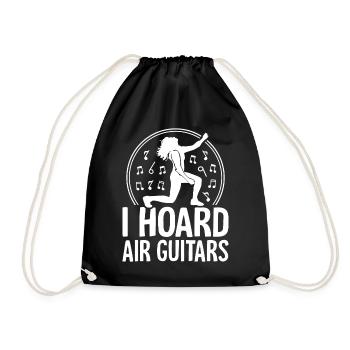 I Guard Air Guitars Funny Air Guitarist - Drawstring Bag - black - Front