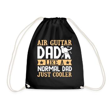 Air Guitar Dad Like A Normal Dad Funny Lu - Drawstring Bag - black - Front