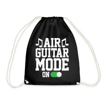 Air Guitar Mode on Funny Air Guitarist - Drawstring Bag - black - Front