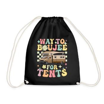 Groovy Rv Camping Glamping Way To Boujee For Tents - Drawstring Bag - black - Front