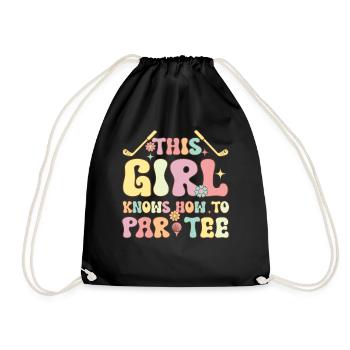 Groovy Golf Girl Golfing This Girl Knows How To Pa - Turnbeutel - Schwarz - Vorne