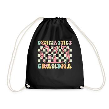 Gymnastics Granny Groovy Gymnast Acrobat - Drawstring Bag - black - Front