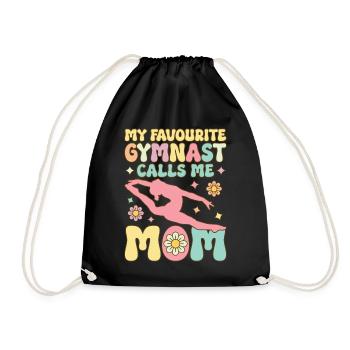 My favorite gymnast calls me Mama Groovy Gymnas - Drawstring Bag - black - Front
