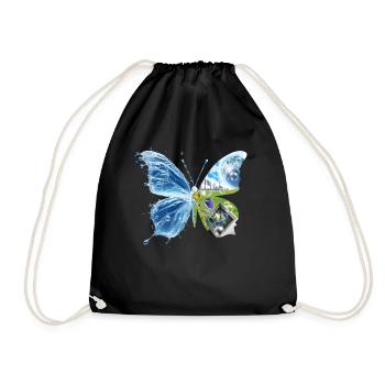 Frutiger Aero Aesthetic Butterfly Computer Fishes - Turnbeutel - Schwarz - Vorne