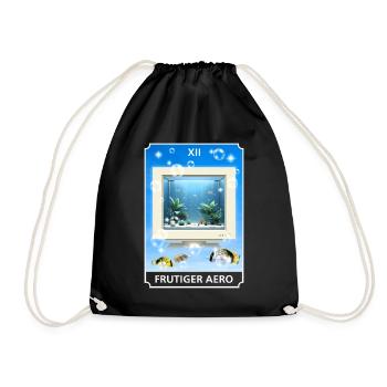 Frutiger Aero Aesthetic Tech Computer Aquarium - Turnbeutel - Schwarz - Vorne