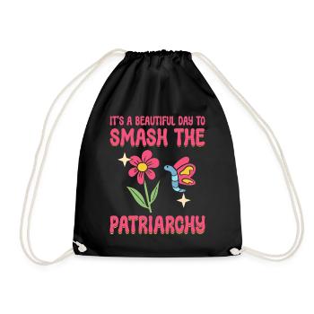 It's A Beautiful Day To Smash Patriarchy - Turnbeutel - Schwarz - Vorne