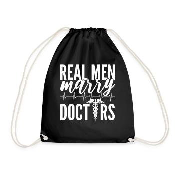 Real Men Marry Doctors Praktizierender Arzt - Turnbeutel - Schwarz - Vorne