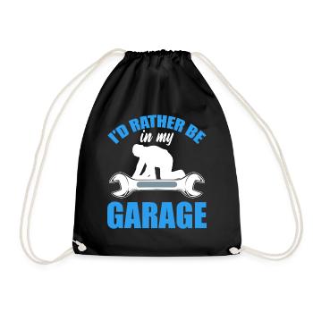 I'd Rather Be In My Garage Kfz-Mechaniker - Turnbeutel - Schwarz - Vorne