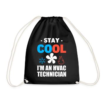 Lustiger HVAC-Techniker Klimatechniker - Turnbeutel - Schwarz - Vorne