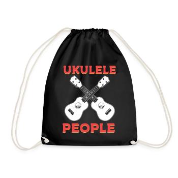 Lustiger Ukelele-Spieler Gitarrenbauer - Turnbeutel - Schwarz - Vorne