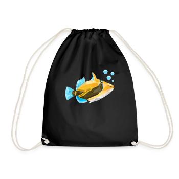 Humuhumunukunukuapua'a Hawaiian Reef Pusher - Drawstring Bag - black - Front