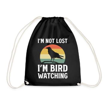I'm Not Lost I'm Bird Watching Vogelbeobachter - Turnbeutel - Schwarz - Vorne