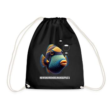 Humuhumunukunukuapua'a Hawaiian Reef Pusher - Drawstring Bag - black - Front