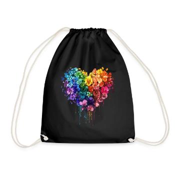 Florist Flower Heart Gardener Pop Art - Drawstring Bag - black - Front