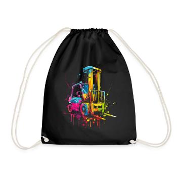 Forklift Driver Forklift Driver HEO Pop Art - Drawstring Bag - black - Front