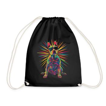 American Bull Terrier Dog Sunglasses Pop Art - Drawstring Bag - black - Front