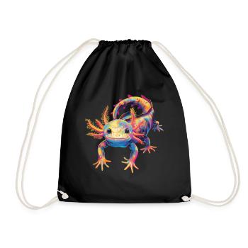 Axolotl Amphibian Pop Art - Drawstring Bag - black - Front