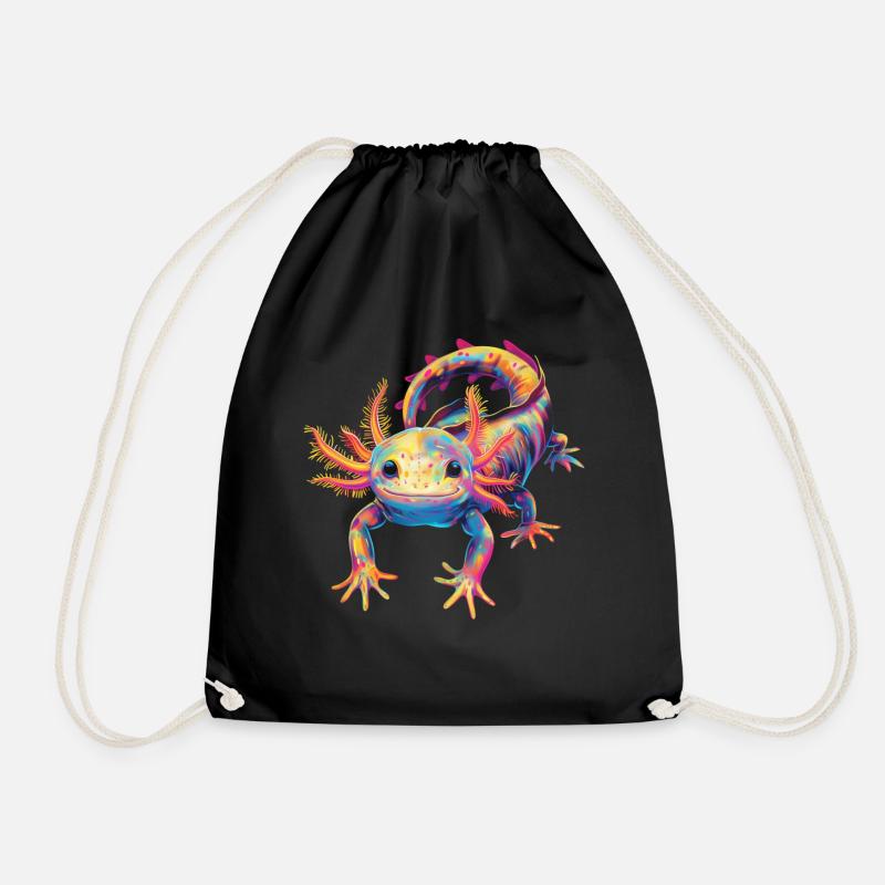 Axolotl-Amphibien-Pop-Art - Turnbeutel - Schwarz