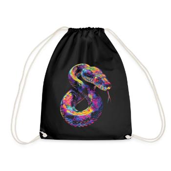 Ball Python Snake Pop Art - Drawstring Bag - black - Front