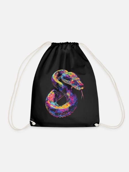 Kugelpython Schlange Pop Art - Turnbeutel - Schwarz