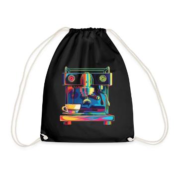 Barista Coffee Maker Pop Art - Drawstring Bag - black - Front