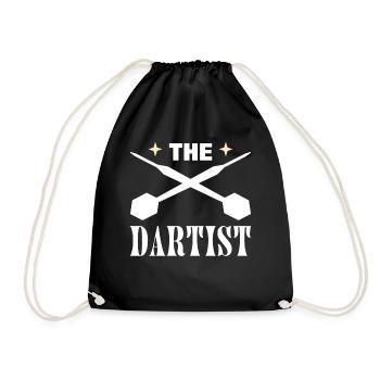 Lustiger Dartspieler Dart-Meister - Turnbeutel - Schwarz - Vorne