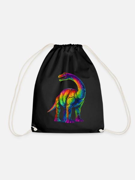 Brontosaurus Dinosaurier Pop Art - Turnbeutel - Schwarz