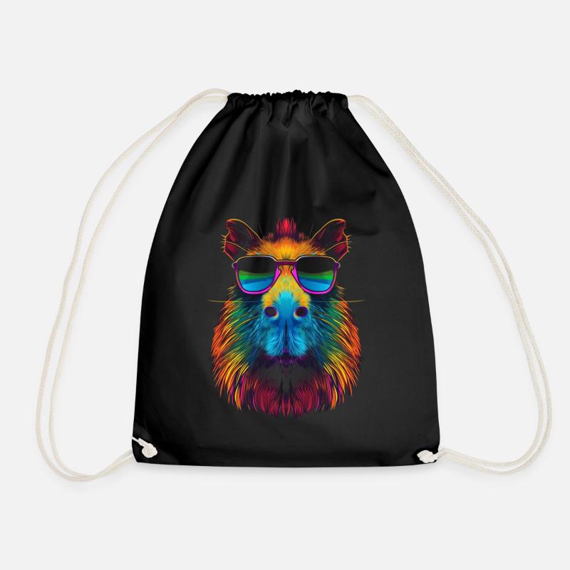 Capybara Capibara Sonnenbrille Pop Art - Turnbeutel - Schwarz