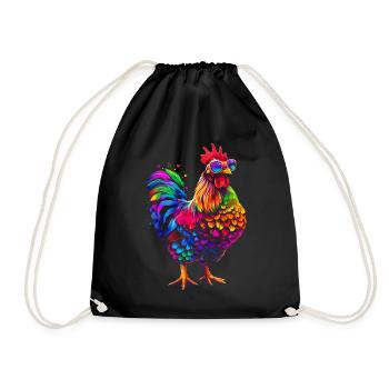 Lunettes de soleil de poulet fermier Pop Art - Sac de sport léger - noir - Devant