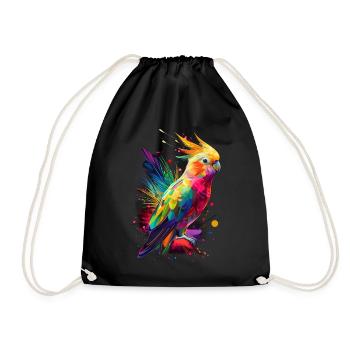 Perroquet calopsitte oiseau Pop Art - Sac de sport léger - noir - Devant
