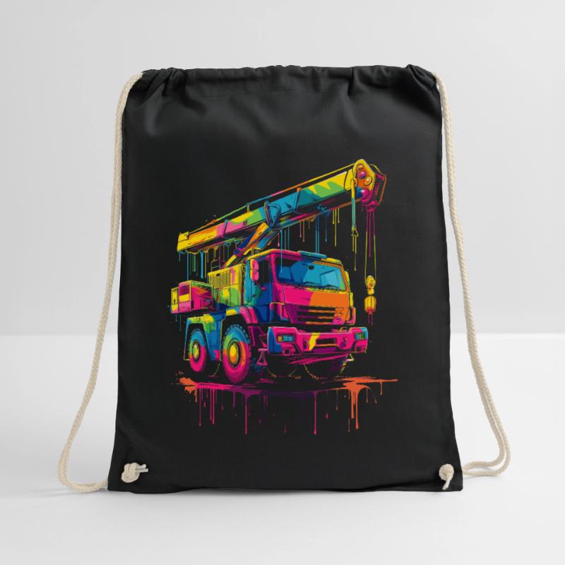 Crane Operator Driver Construction Pop Art Drawstring Bag