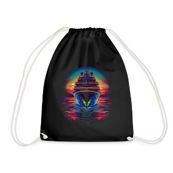Cruise Vacation Cruise Pop Art - Drawstring Bag - black - Front
