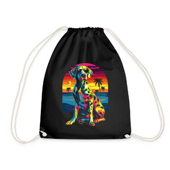 Lunettes de soleil pour chien dalmatien plage coucher de soleil - Sac de sport léger - noir - Devant