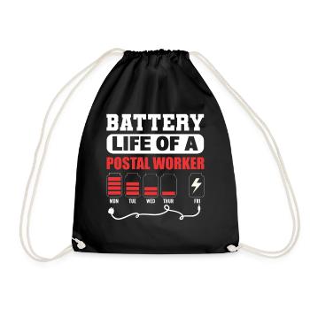 Battery Life Of A Postal Worker Postangestellter - Turnbeutel - Schwarz - Vorne