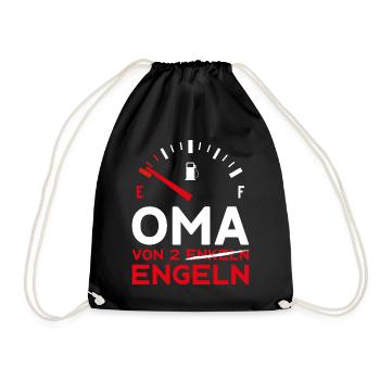 MUTTERTAG OMA VON 2 ENKELN ENGELN OMA - Turnbeutel - Schwarz - Vorne