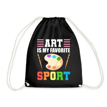 Art Is My Favorite Sport Kunstlehrer - Turnbeutel - Schwarz - Vorne