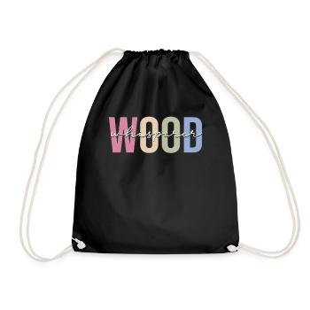 Woodworkers Woodworking Wood Carpenters - Drawstring Bag - black - Front