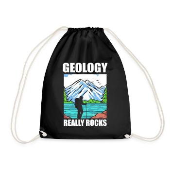 Lustiger Geologe, der Steine sammelt Rocksammler - Turnbeutel - Schwarz - Vorne
