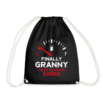 FINALLY GRANNY ENDLICH OMA - Turnbeutel - Schwarz - Vorne