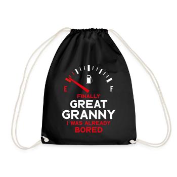 FINALLY GREAT GRANNY ENDLICH UROMA - Turnbeutel - Schwarz - Vorne