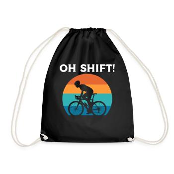 Oh Shift Radfahrer - Turnbeutel - Schwarz - Vorne