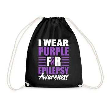 I Wear Purple For Epilepsy Awareness Epileptologe - Turnbeutel - Schwarz - Vorne
