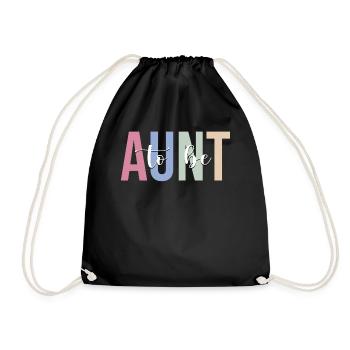 Promoted to Auntie - Drawstring Bag - black - Front