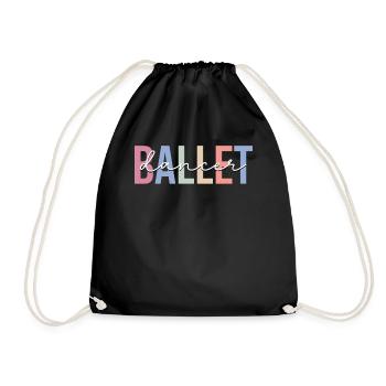 Dancing Ballet Dance Ballerina - Drawstring Bag - black - Front