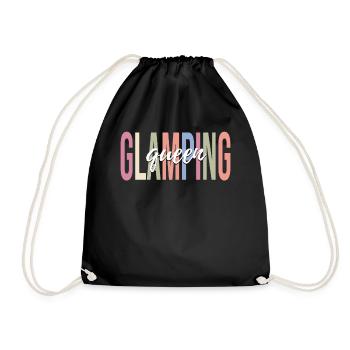 Female Glamper Camping - Drawstring Bag - black - Front