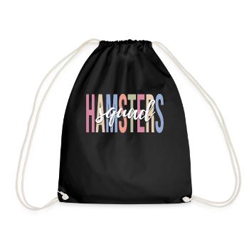 Hamster Hammy Pet Lover - Drawstring Bag - black - Front