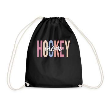 Eishockeyspieler - Turnbeutel - Schwarz - Vorne