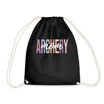 Archer bow and arrow - Drawstring Bag - black - Front