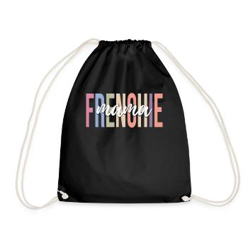 Bouledogue français amoureux Chien français - Sac de sport léger - noir - Devant